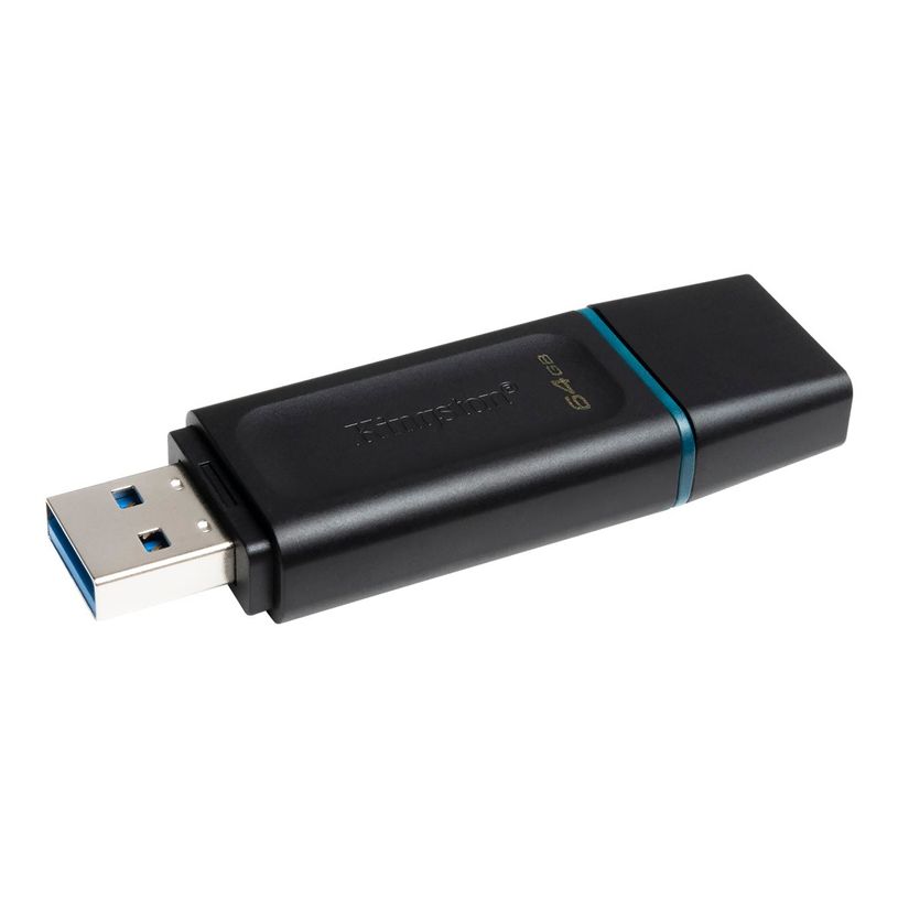 740617309829-Kingston DataTraveler Exode - Clé USB - 64 Go - USB 3.2 Gen 1 - noir et bleu sarcelle-P_405113889_3-1