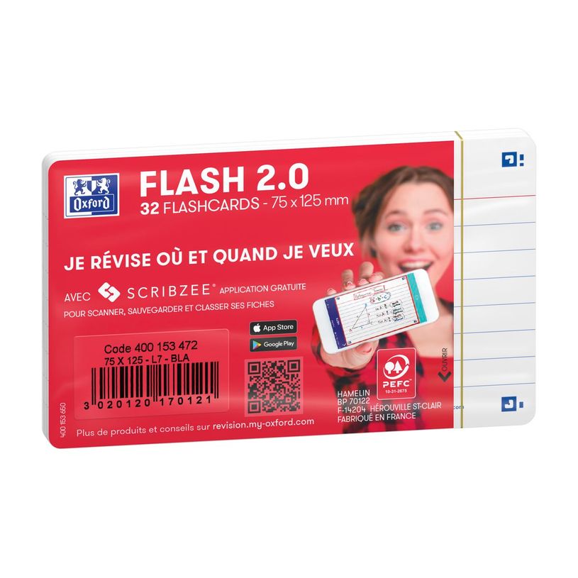3020120170121-Oxford FLASH 2.0 - Pack de 32 cartes - A7 - ligné - blanc-P_405113937_2-0