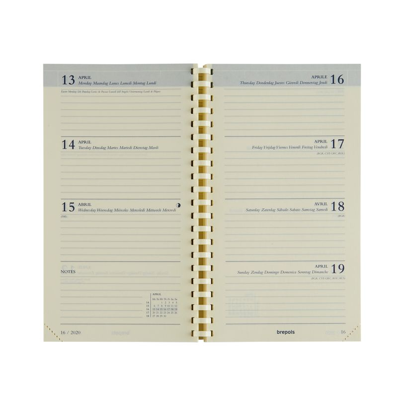 5412303149242-Recharge pour agenda 16 mois - 1 semaine sur 2 pages - 9 x 16 cm - Brepols--0