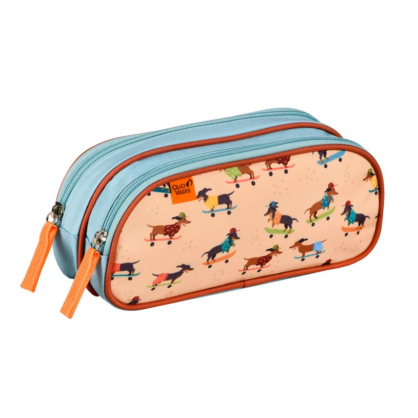 3371010479375-Quo Vadis - Trousse scolaire - Rectangle - Animascot - Toile (polyester) - 2 compartiment(s)--0