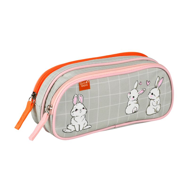 3371010479375-Quo Vadis - Trousse scolaire - Rectangle - Animascot - Toile (polyester) - 2 compartiment(s)--1
