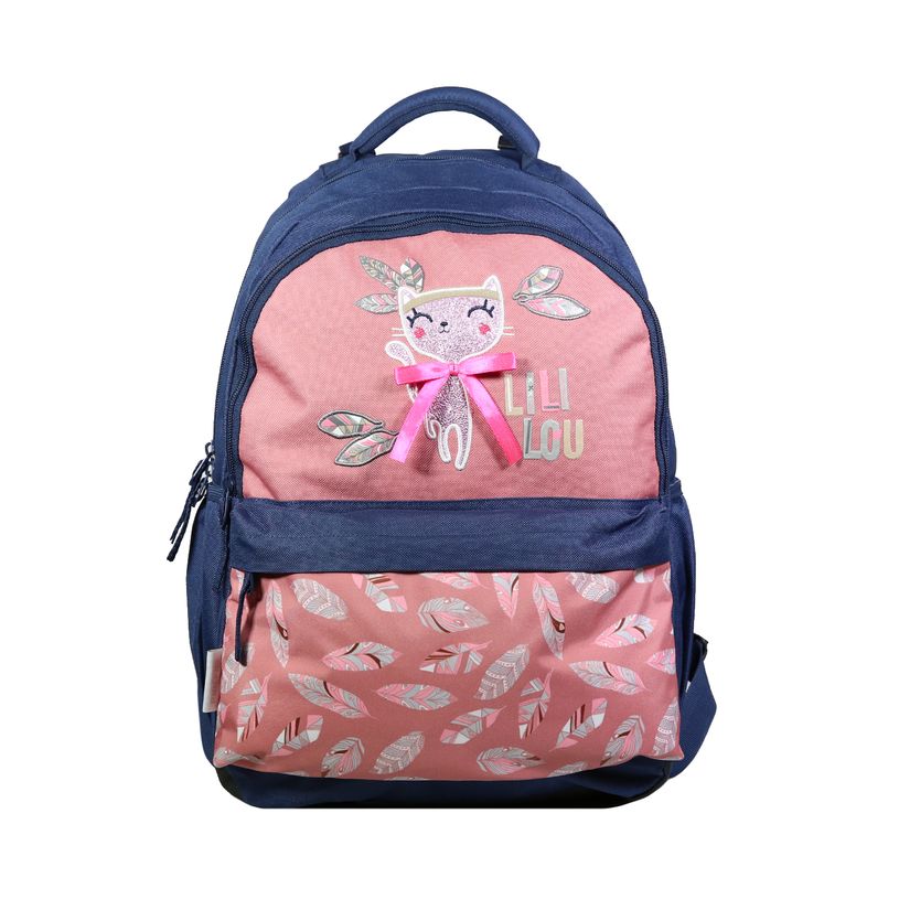 3666311001913-Sac à dos Lililou - 2 compartiments - rose - Bagtrotter-P_405114016_1-0