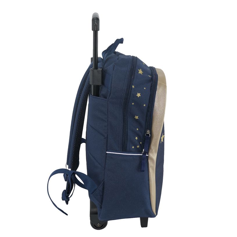 3666311001715-Sac à dos à roulettes Cybel - 1 compartiment - bleu marine et doré - Bagtrotter-P_405114037_2-1