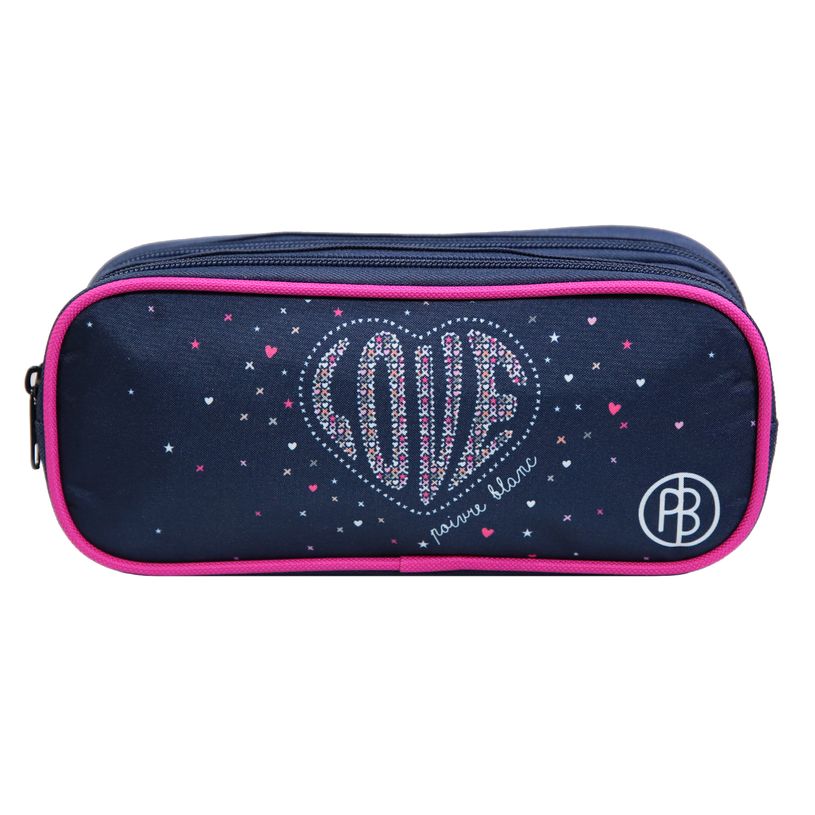 3666311001388-Trousse rectangulaire Poivre Blanc - 2 compartiments - bleu - Bagtrotter-P_405114040_1-0