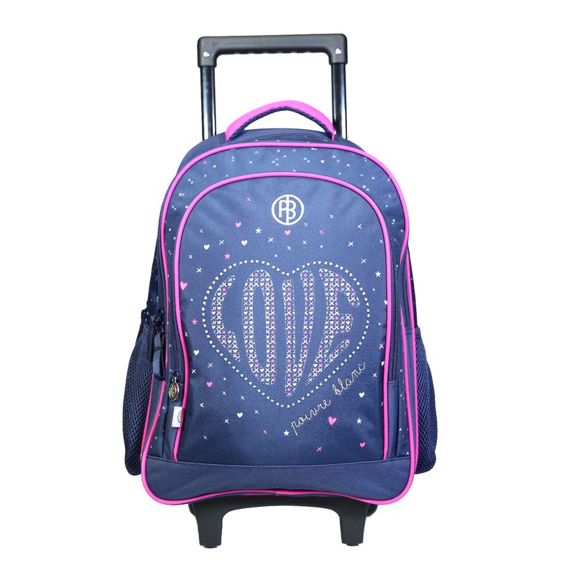 3666311001364-Sac à dos à roulettes Poivre Blanc - 2 compartiments - bleu - Bagtrotter-P_405114042_1-0