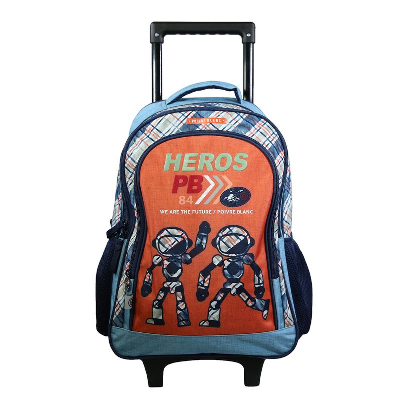 3666311001241-Sac à dos à roulettes Poivre Blanc - 2 compartiments - orange - Bagtrotter-P_405114047_1-0