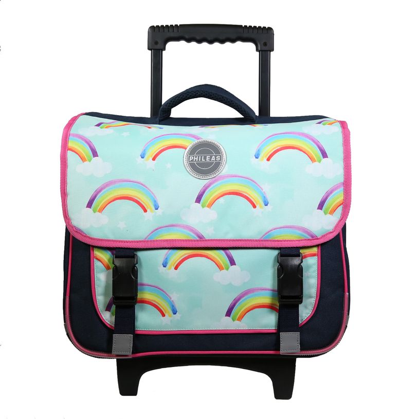3666311007557-Cartable à roulettes Phileas 38 cm - 2 compartiments - arc-en-ciel - Bagtrotter-P_405114052_1-0