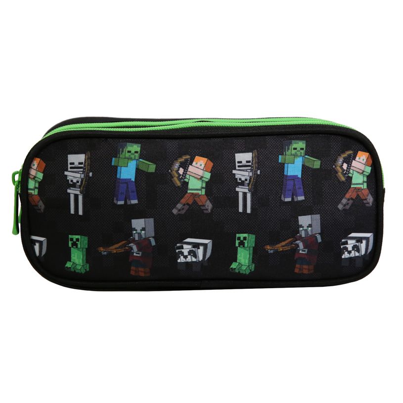 3666311006482-Trousse rectangulaire Minecraft - 2 compartiments - noir - Bagtrotter-P_405114075_1-0