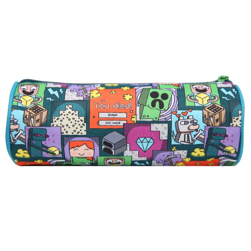 3666311004822-Trousse ronde Minecraft - 1 compartiment - vert - Bagtrotter-P_405114080_3-2