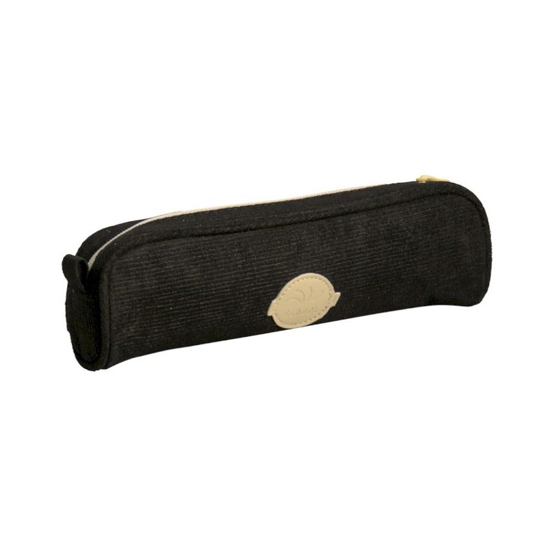 3173748246232-Trousse Velvet ovale velours - 1 compartiment - noir - Carpentras-P_405114195_1-0