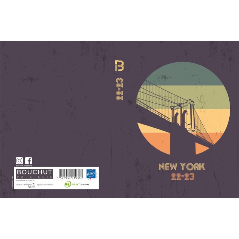 3592930019360-Agenda broché New York - 1 jour par page - 12 x 17 cm - Bouchut-P_405114202_3-2