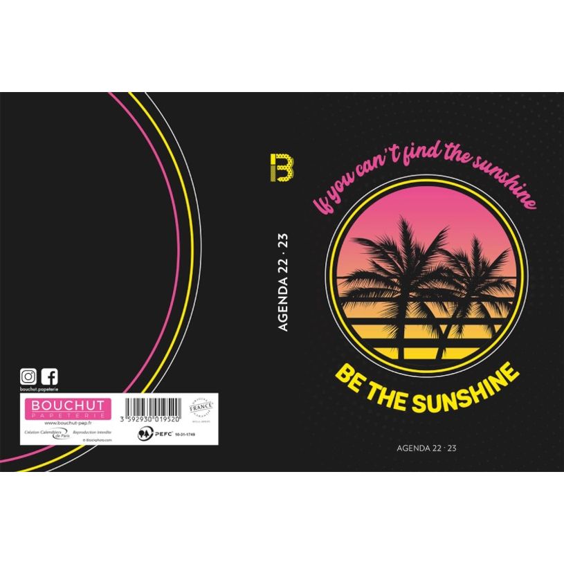 3592930019520-Agenda Girly Palmier - 1 jour par page - 12,5 x 17,5 cm - Bouchut-P_405114209_3-2