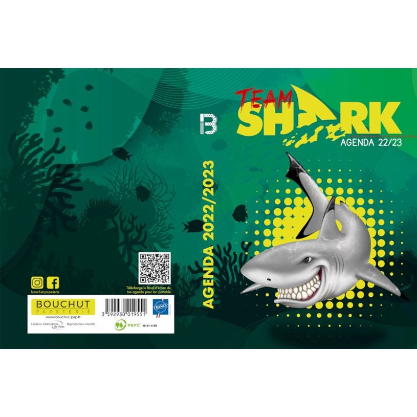 3592930019551-Agenda Shark vert - 1 jour par page - 12,5 x 17,5 cm - Bouchut-P_405114212_2-1