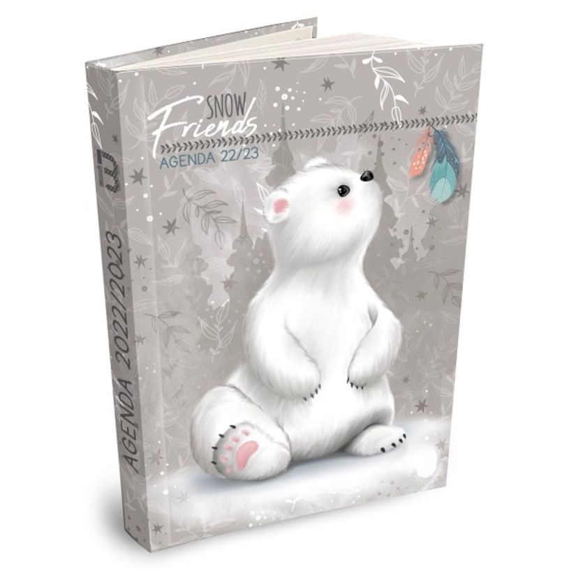3592930019568-Agenda Snow friends Ours - 1 jour par page - 12,5 x 17,5 cm - Bouchut-P_405114213_1-0