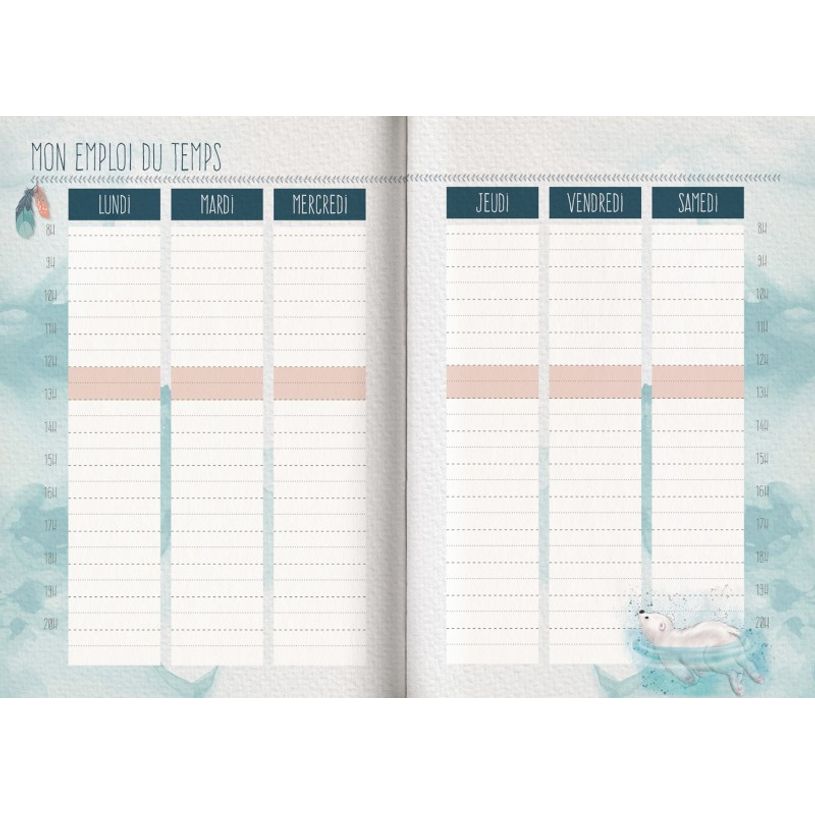 3592930019568-Agenda Snow friends Ours - 1 jour par page - 12,5 x 17,5 cm - Bouchut-P_405114213_5-4