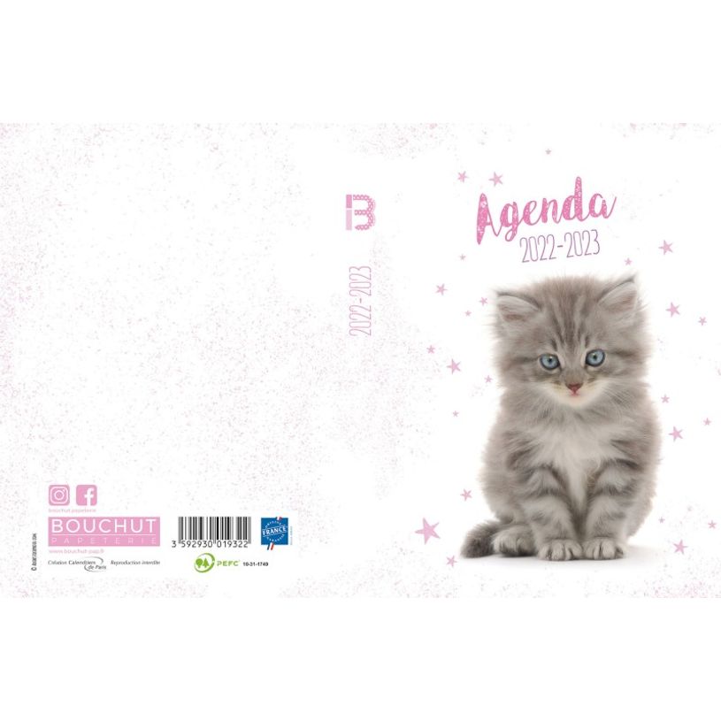 3592930019322-Agenda broché Chaton - 1 jour par page - 12 x 17 cm - Bouchut-P_405114222_3-2