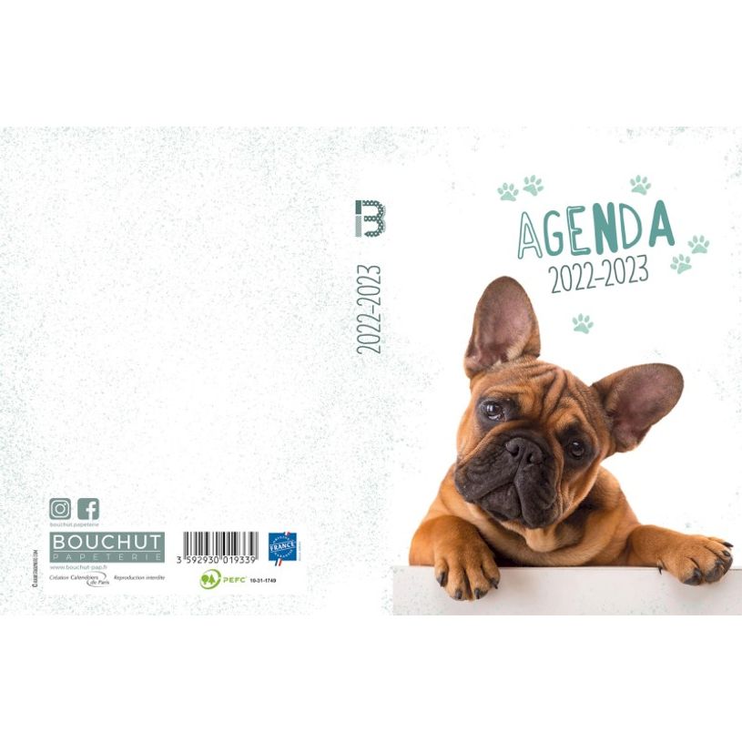 3592930019339-Agenda broché Chien - 1 jour par page - 12 x 17 cm - Bouchut-P_405114223_3-2