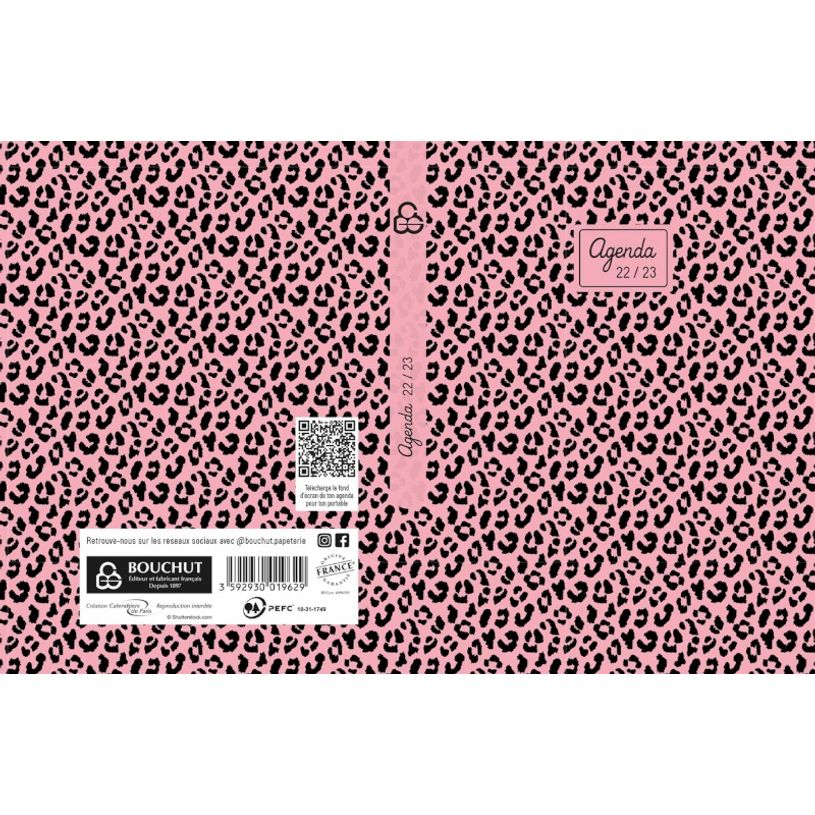 3592930019629-Agenda broché Léopard - 1 jour par page - 12 x 17 cm - Bouchut-P_405114227_2-1