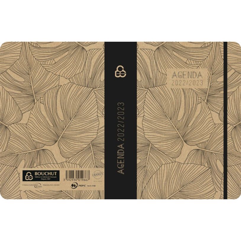 3592930019667-Agenda broché Natural Kraft noir - 1 jour par page - 12,5 x 17,5 cm - Bouchut-P_405114230_2-1