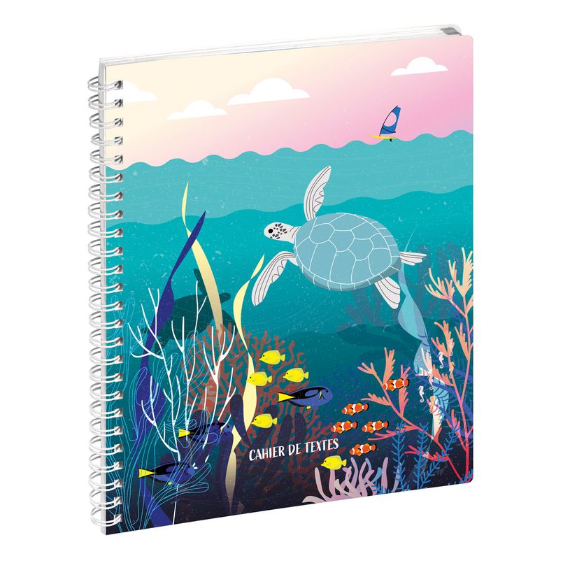 3660942075947-Cahier de textes spiralé Océan Tortue - 17 x 22 cm - Exacompta-P_405114253_1-0