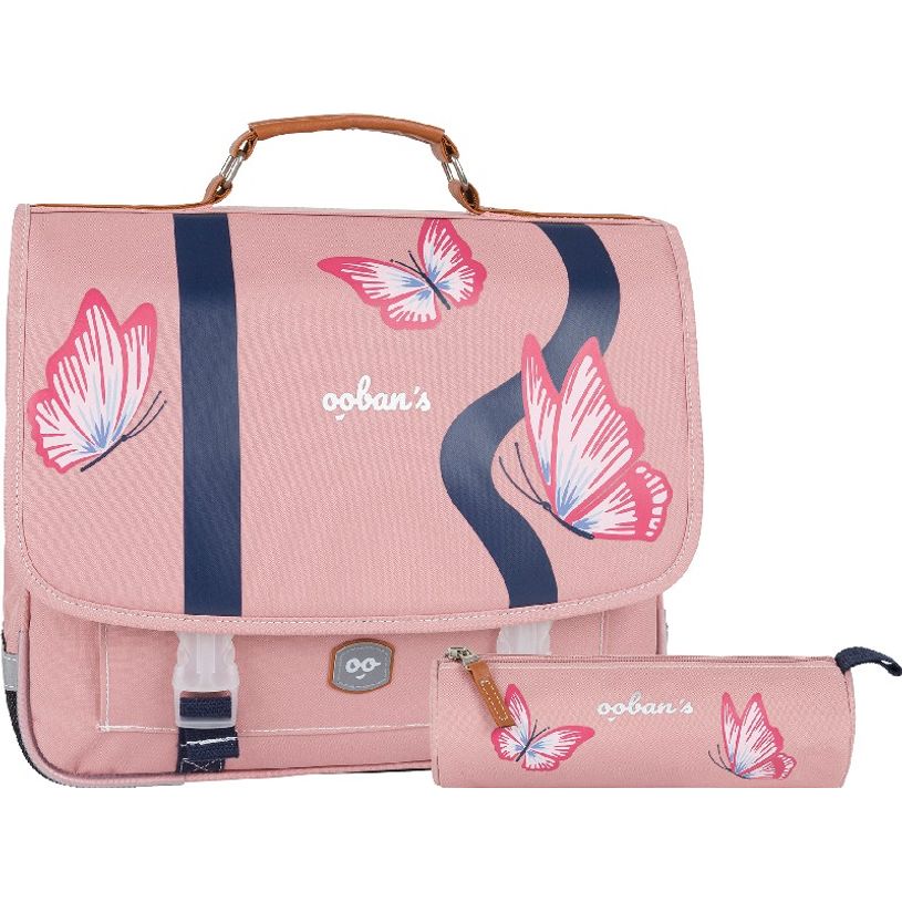 3662498003436-Cartable Ooban's Butterfly - 38 cm - 2 compartiments - rose - Oberthur-P_405114288_1-0