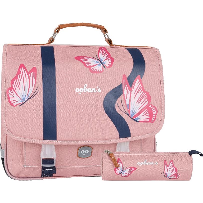 3662498003443-Cartable Ooban's Butterfly - 41 cm - 2 compartiments - rose - Oberthur-P_405114289_1-0