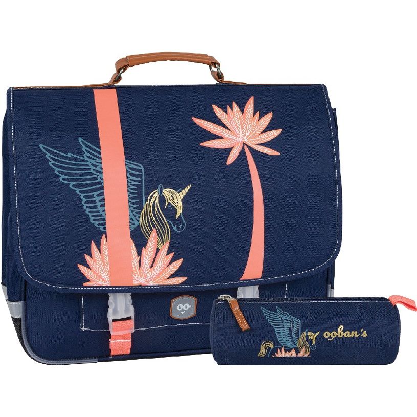 3662498003481-Cartable Ooban's Unicorn - 41 cm - 2 compartiments - bleu marine - Oberthur-P_405114294_1-0