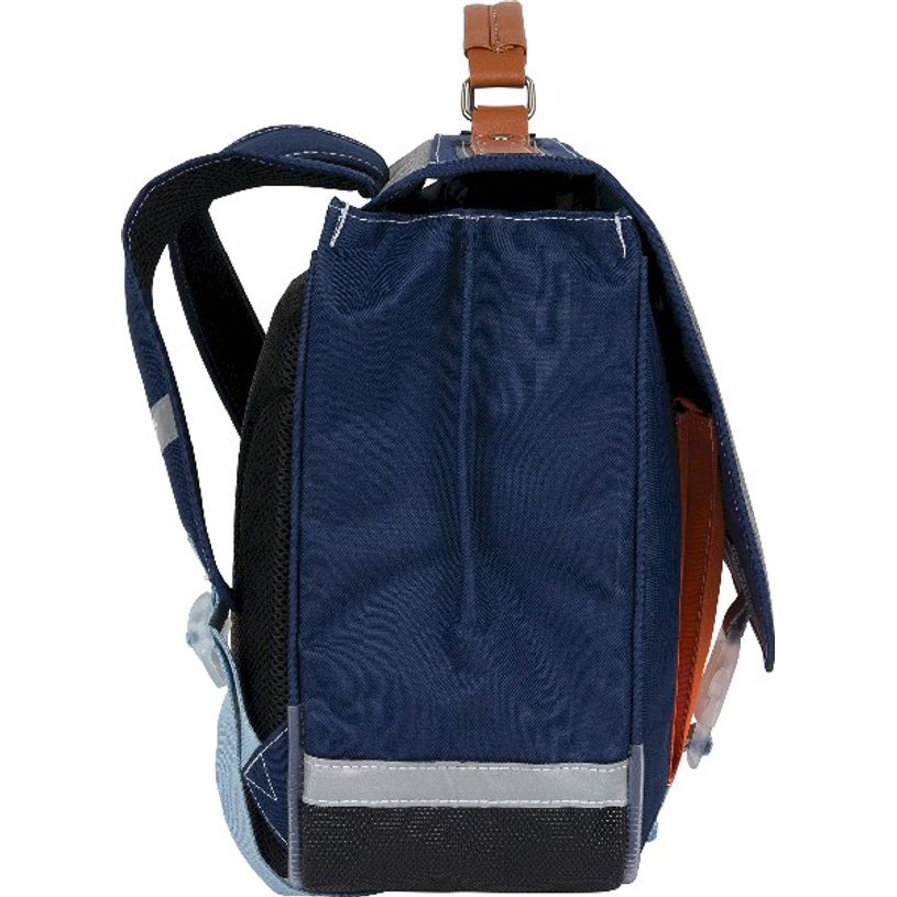 3662498003580-Cartable Ooban's Skate - 38 cm - 2 compartiments - gris chiné/bleu - Oberthur-P_405114303_3-2