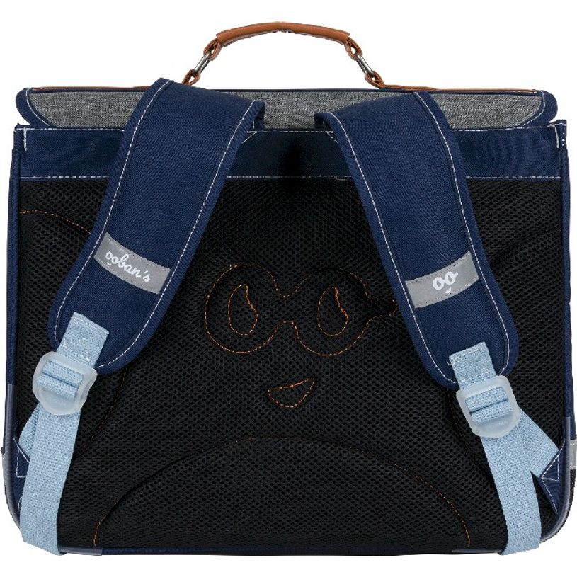 3662498003580-Cartable Ooban's Skate - 38 cm - 2 compartiments - gris chiné/bleu - Oberthur-P_405114303_4-3