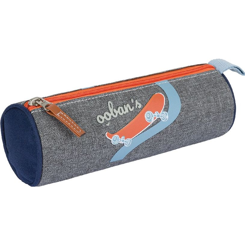 3662498003603-Trousse Ooban's Skate - 1 compartiment - gris chiné/bleu - Oberthur-P_405114304_1-0