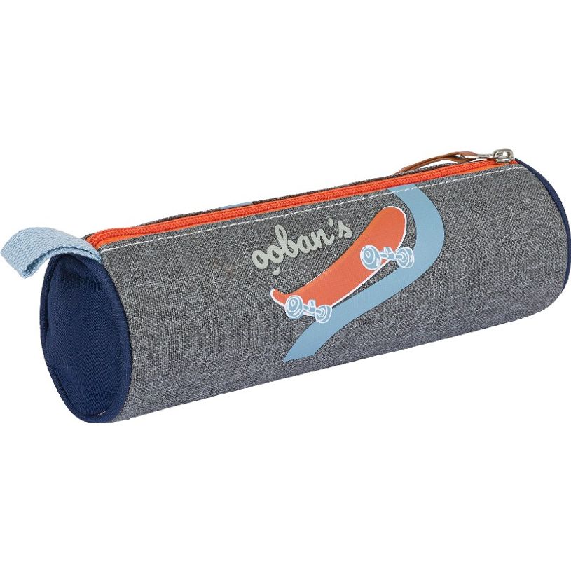 3662498003603-Trousse Ooban's Skate - 1 compartiment - gris chiné/bleu - Oberthur-P_405114304_2-1