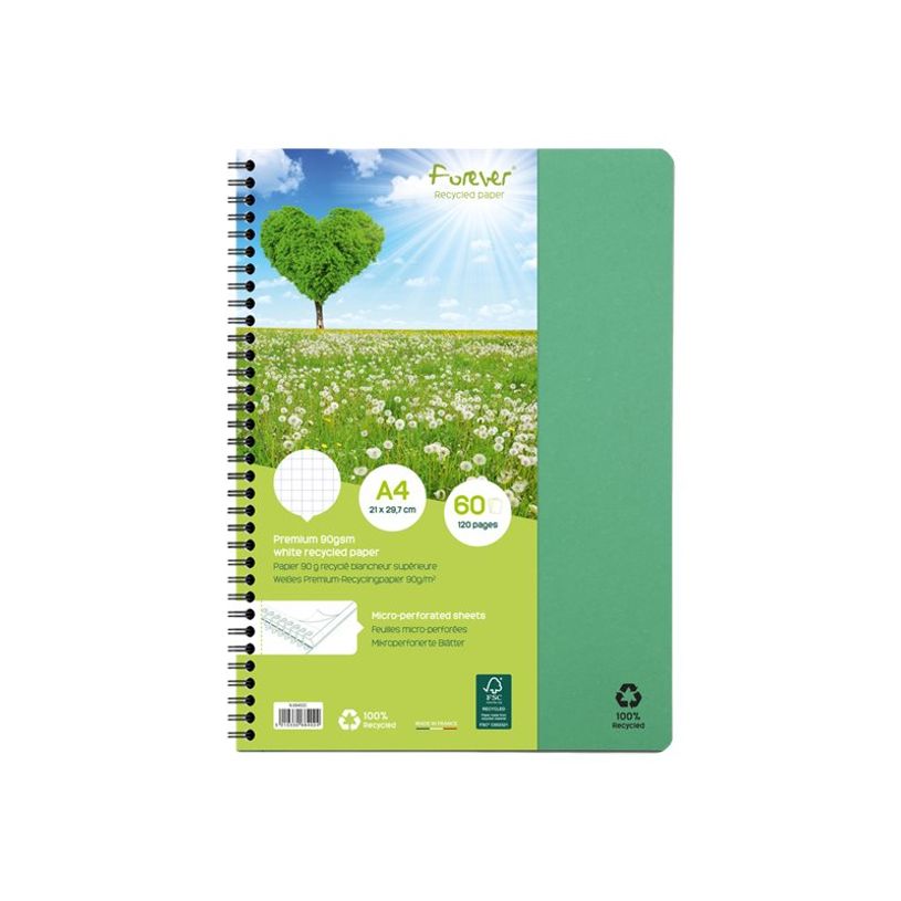 3210330684024-Clairefontaine Forever - Cahier à spirale A4 (21x29,7 cm) - 120 pages - petits carreaux-P_405114367_13-10