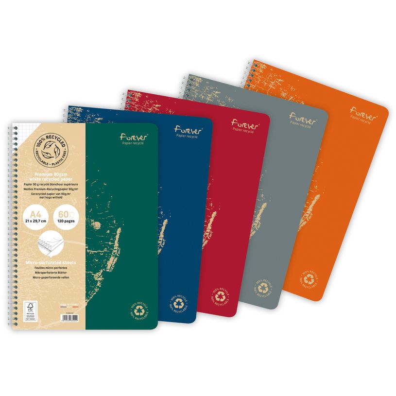 3210330684024-Clairefontaine Forever - Cahier à spirale A4 (21x29,7 cm) - 120 pages - petits carreaux (-P_405114367_3-0