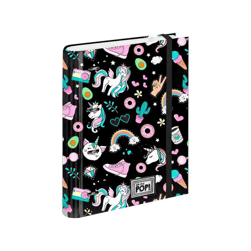 8445118025743-Oh My Pop! Illusion - Classeur à anneaux avec 50 feuilles et 6 intercalaires - A4 - noir-P_405114410_1-0