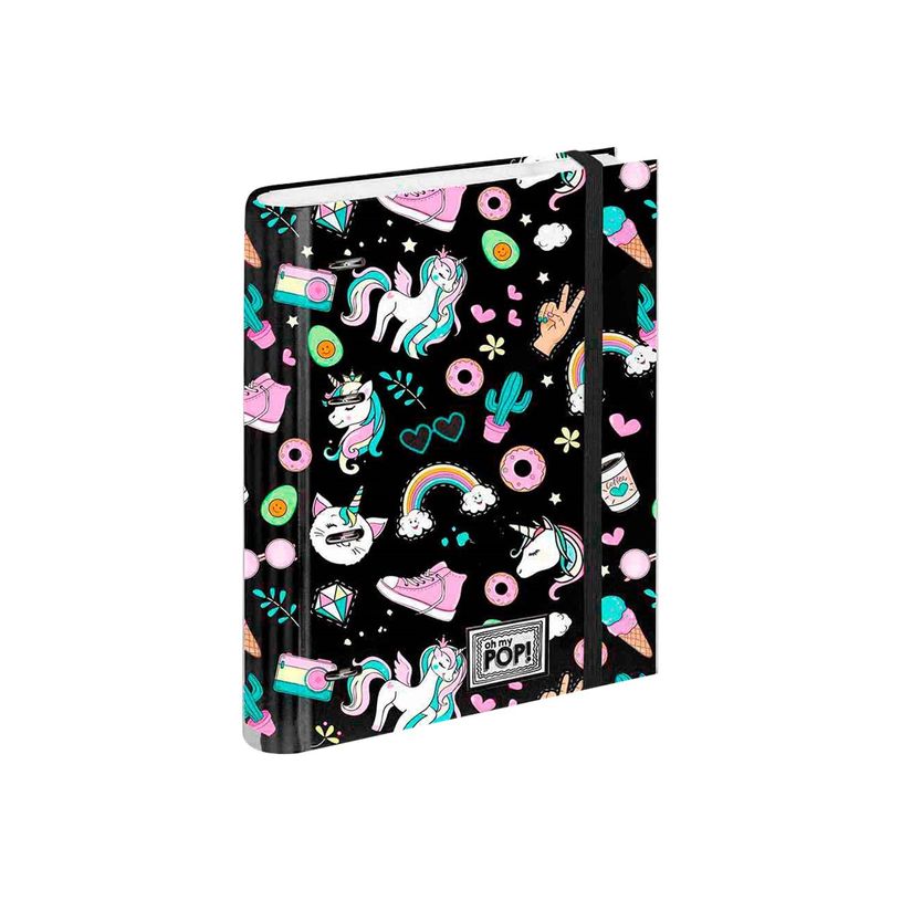 8445118025743-Oh My Pop! Illusion - Classeur à anneaux avec 50 feuilles et 6 intercalaires - A4 - noir-P_405114410_2-1
