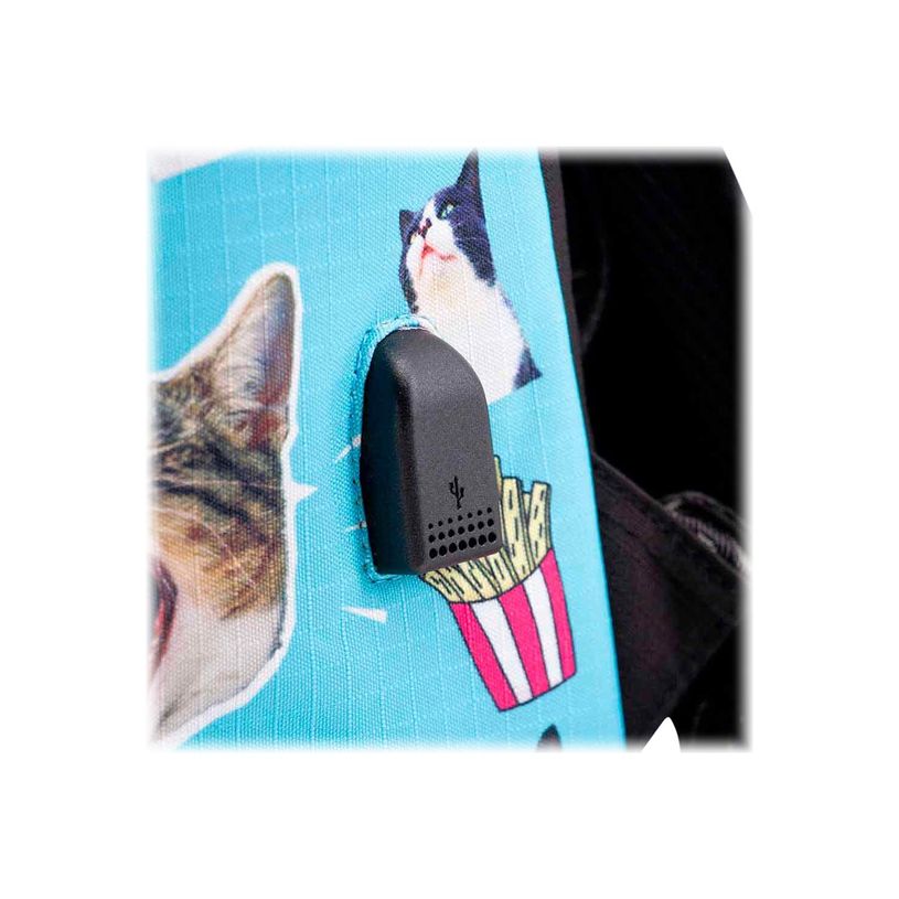 8445118024999-Oh My Pop! Angry Cat - Sac à dos turquoise - 1 compartiment - 45 cm - Karactermania-P_405114471_6-5