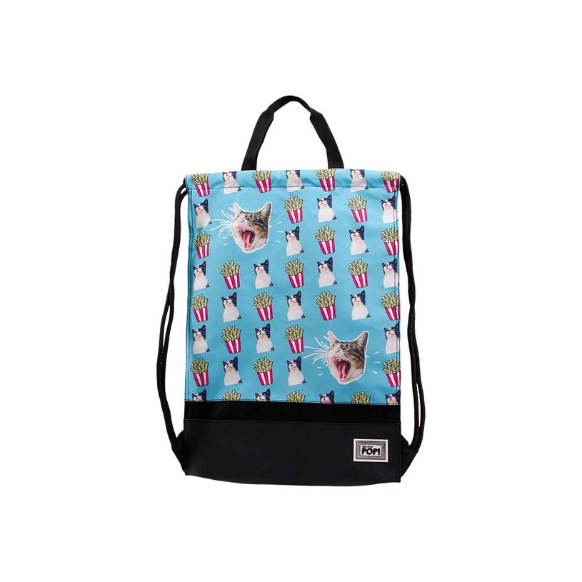 8445118025019-Oh My Pop! Angry Cat - Sac à dos piscine cordon - 1 compartiment - turquoise - Karacterma-P_405114510_1-0