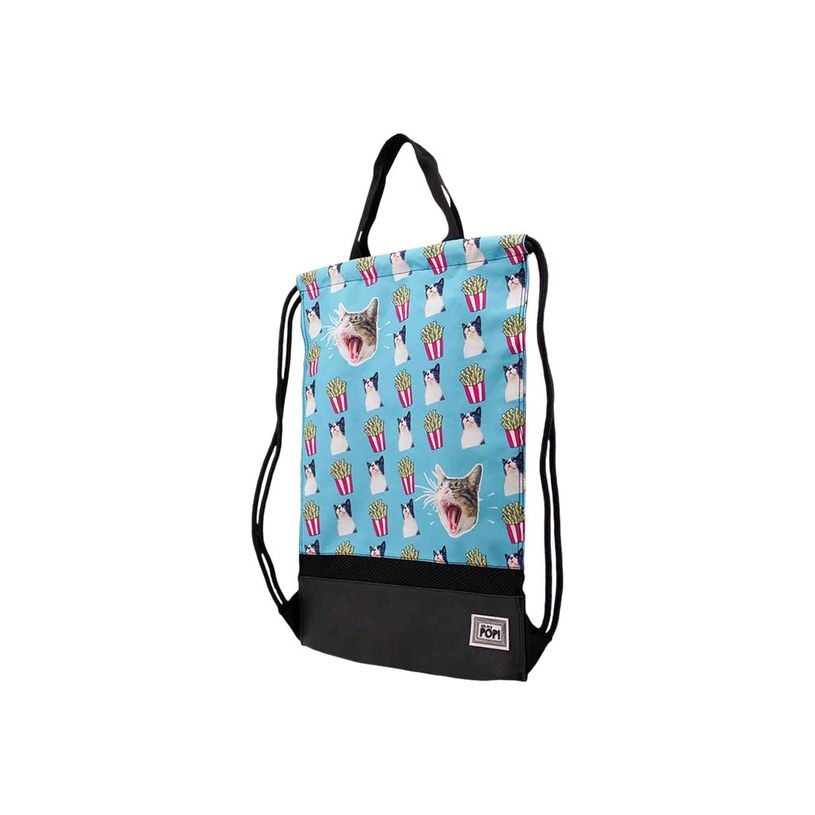 8445118025019-Oh My Pop! Angry Cat - Sac à dos piscine cordon - 1 compartiment - turquoise - Karacter-P_405114510_12-11