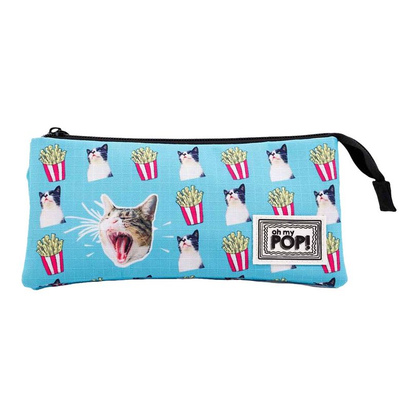 8445118025040-Oh My Pop! Angry Cat - Trousse 3 compartiments - turquoise - Karactermania-P_405114529_1-0