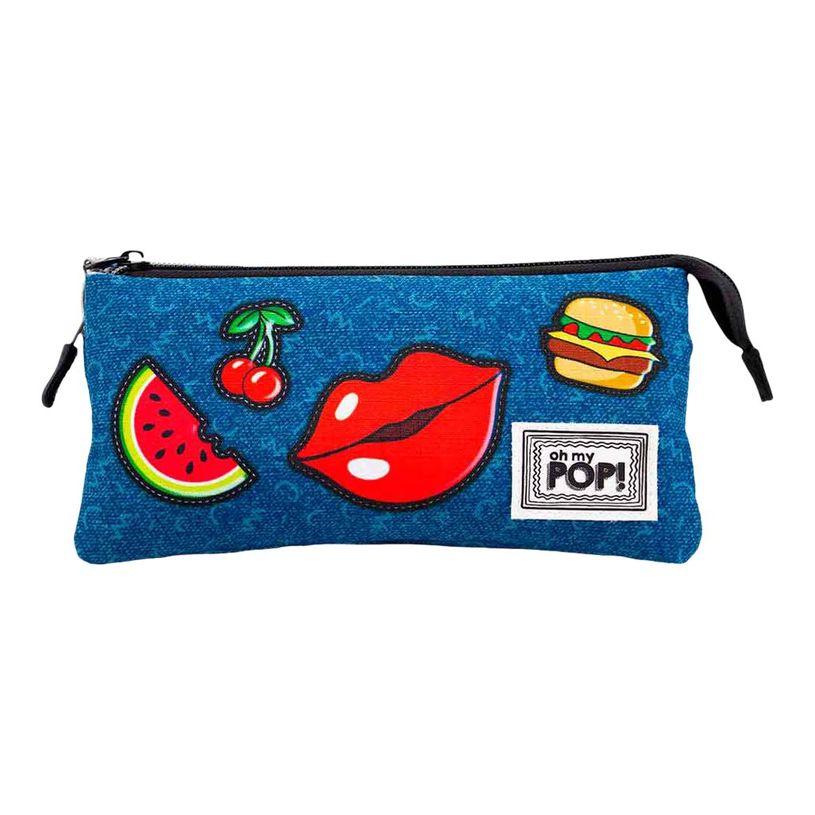 8445118025163-Oh My Pop! Patches -  Trousse 3 compartiments - bleu foncé - Karactermania-P_405114530_1-0