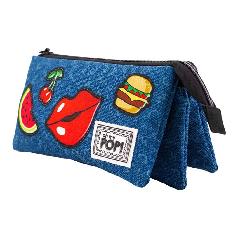8445118025163-Oh My Pop! Patches -  Trousse 3 compartiments - bleu foncé - Karactermania-P_405114530_2-1