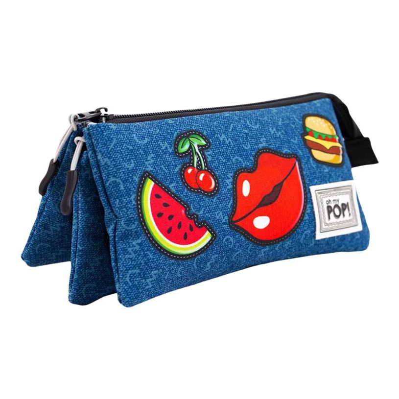 8445118025163-Oh My Pop! Patches -  Trousse 3 compartiments - bleu foncé - Karactermania-P_405114530_3-2