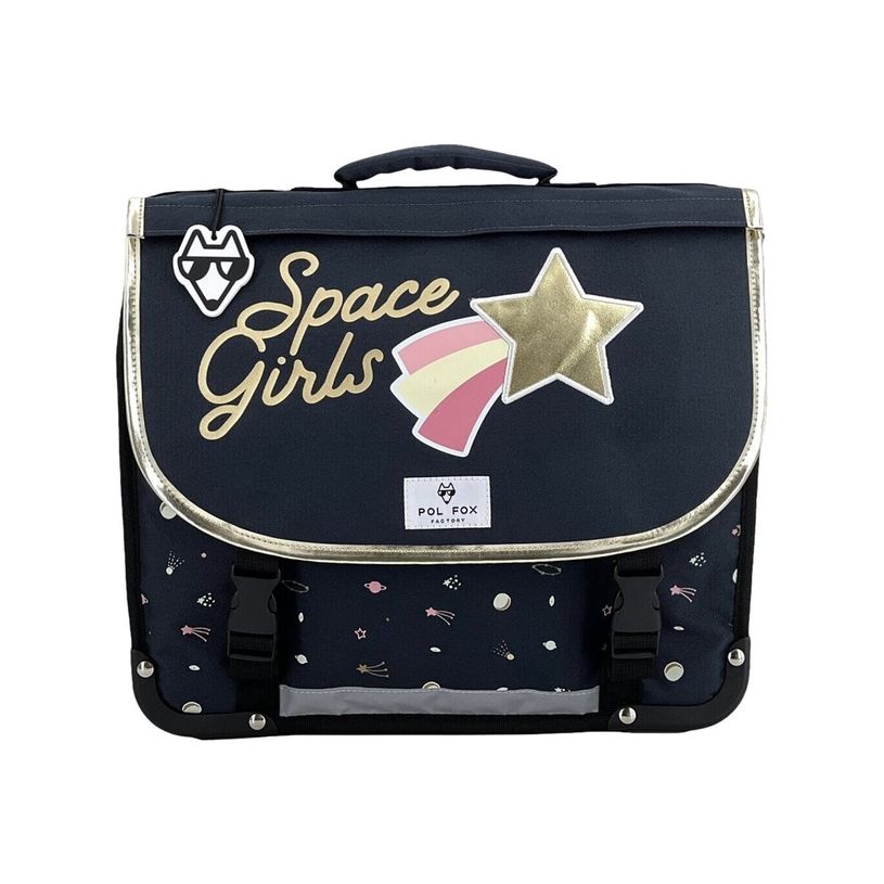 3663842006912-Cartable Space Girls 38 cm - 2 compartiments - rabat réversible - Pol Fox-P_405114593_1-0