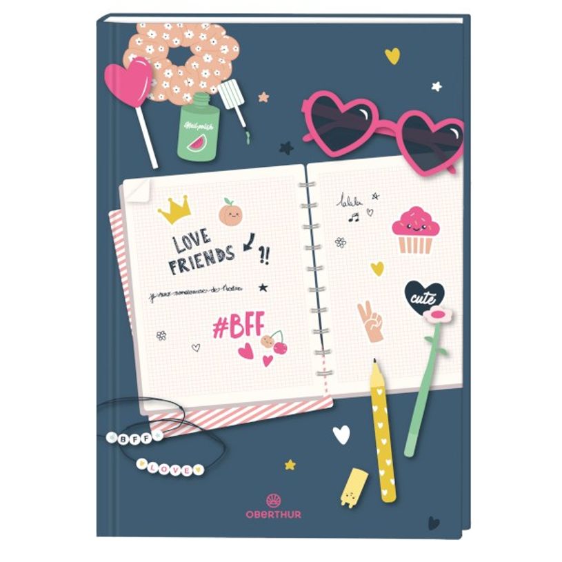 3664447114927-Cahier de textes Mes Copines - 15,5 x 21,7 cm - Oberthur-P_405114670_1-0