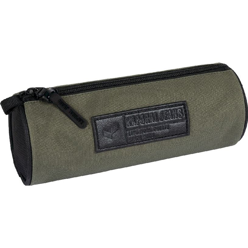 3664447122823-Trousse ronde Kaporal Boy - 1 compartiment - noir et kaki - Oberthur-P_405114720_1-0