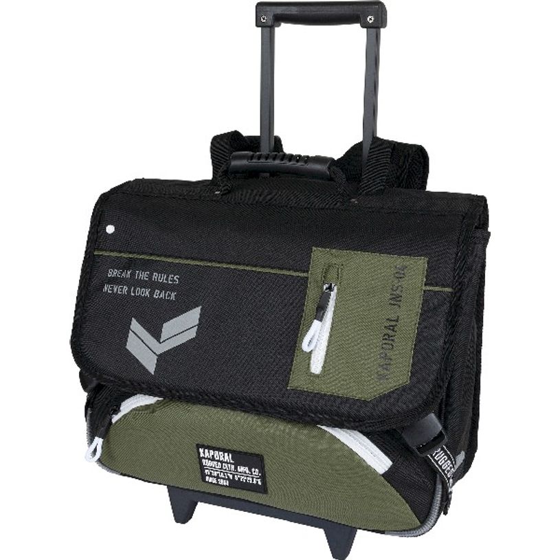 3664447122496-Cartable à roulettes Kaporal 41 cm - 2 compartiments - Oberthur-P_405114727_1-0