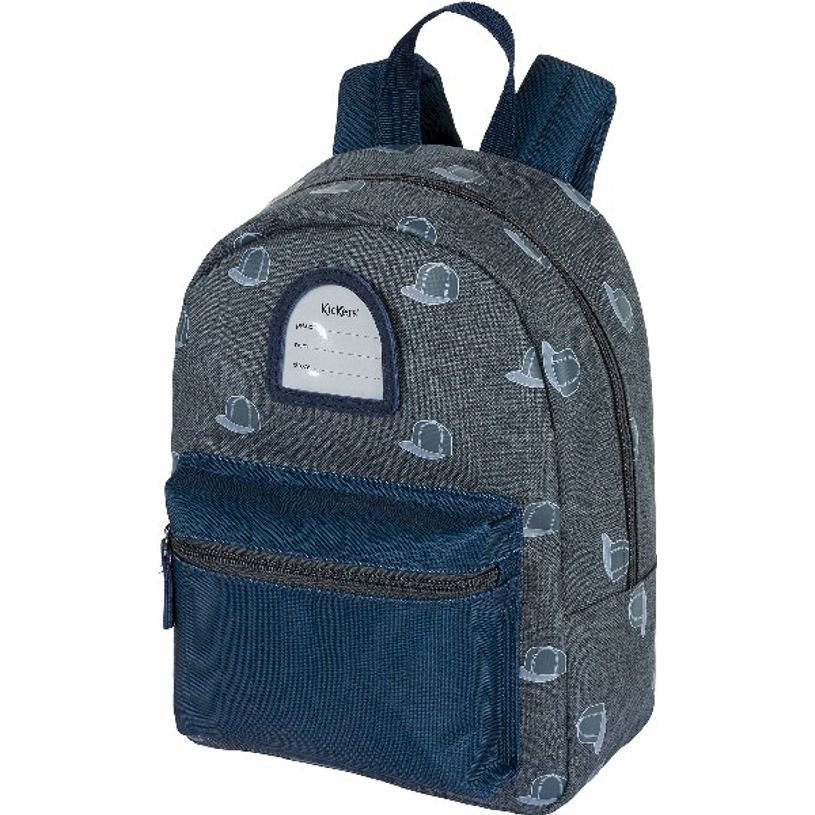 3664447124254-Sac à dos maternelle Kickers Boy - 1 compartiment - gris chiné et marine - Oberthur-P_405114753_1-0