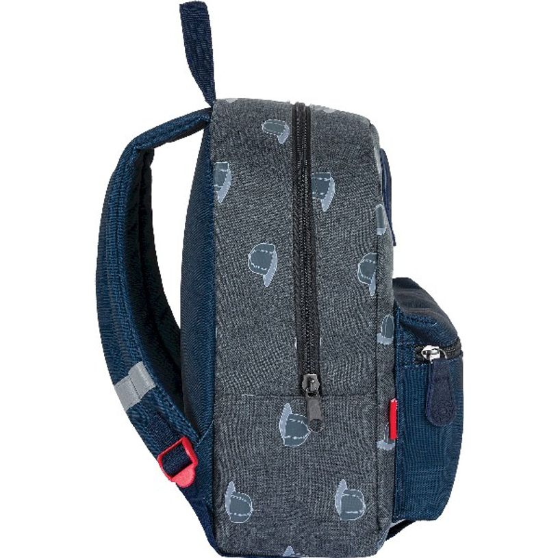 3664447124254-Sac à dos maternelle Kickers Boy - 1 compartiment - gris chiné et marine - Oberthur-P_405114753_5-4