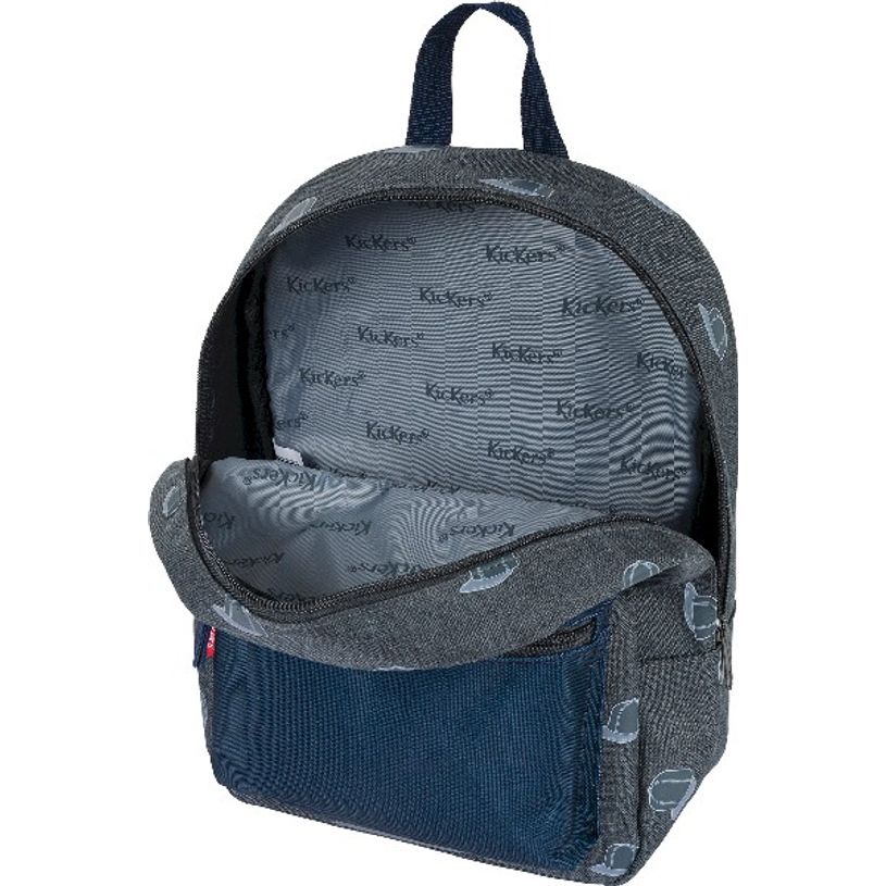 3664447124254-Sac à dos maternelle Kickers Boy - 1 compartiment - gris chiné et marine - Oberthur-P_405114753_6-5