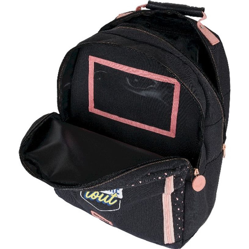 3664447122298-Sac à dos Mr Wonderful - 2 compartiments - gris chiné et corail - Oberthur-P_405114774_6-5